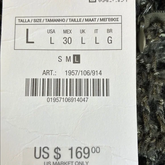 NWT. Zara Green Crochet Lace Dress with Fringe. Lining is missing. Size L. - Picture 14 of 14